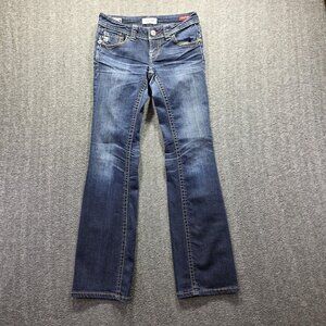 MEK Denim Moscow Jeans Womens 26x31 Blue Sweet Petite Slim Bootcut Stretch Denim
